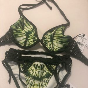 Robin Piccone Tie dye & crochet bikini